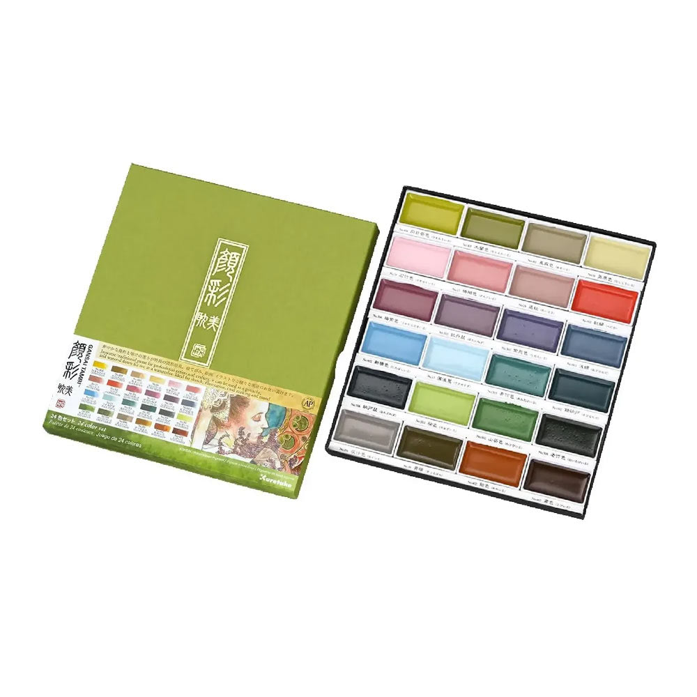 Kuretake Gansai Tambi Set de 24 Acuarelas – Colores Vibrantes