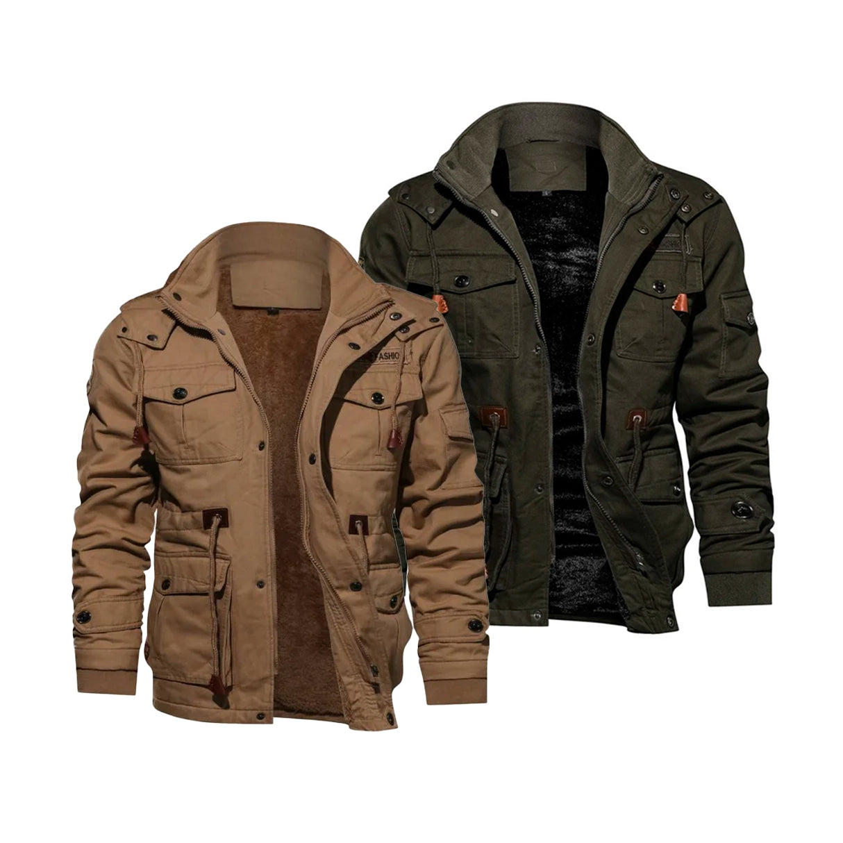 Chaqueta mediana y larga engrosada con chiporro interior