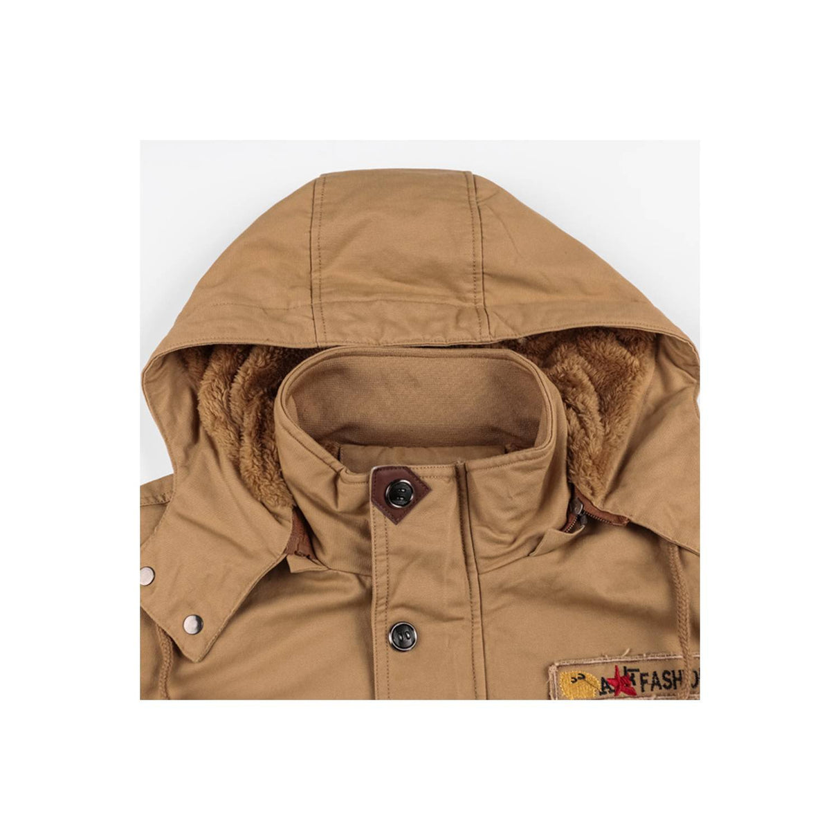 Chaqueta mediana y larga engrosada con chiporro interior