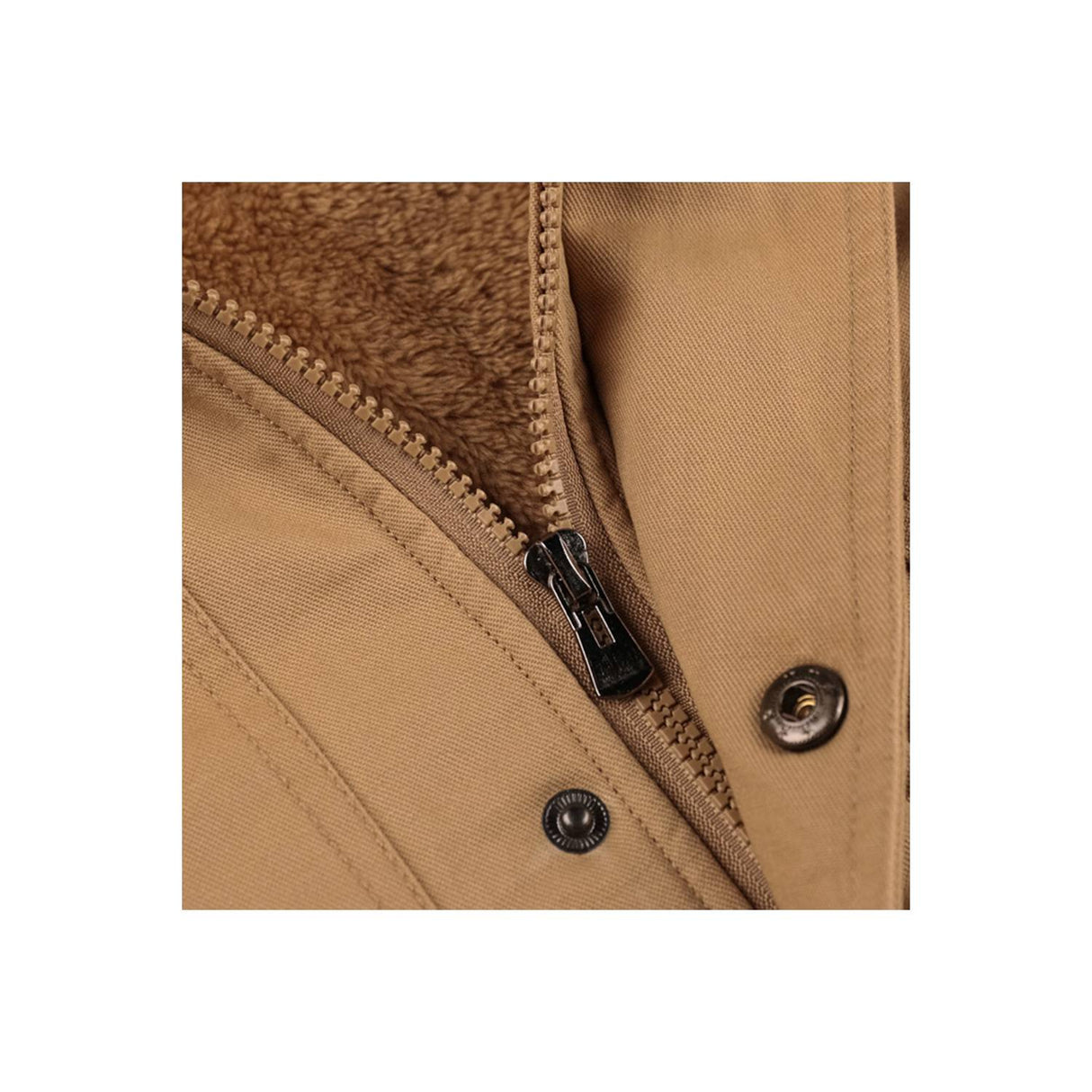 Chaqueta mediana y larga engrosada con chiporro interior