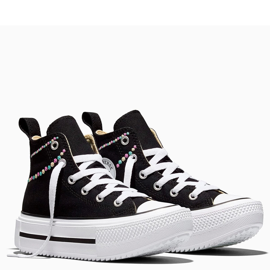 Zapatillas Niña Converse Urbanas Negro Chuck Taylor All Star Double Stack Platform Polka Dots