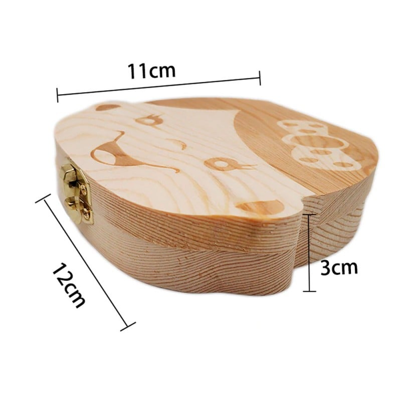 CAJA CAJITA DE MADERA PARA DIENTES DE LECHE NIÑO O NIÑA