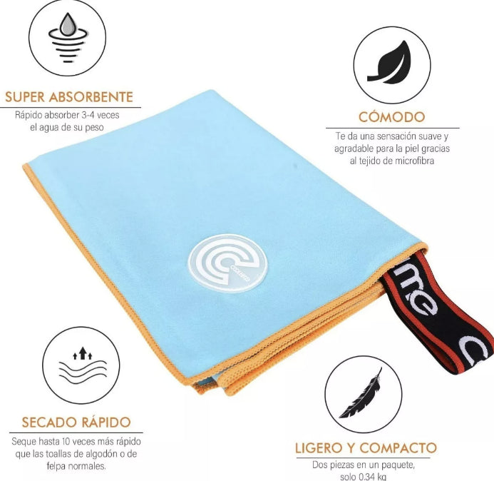 Toallas De Microfibra, Toalla Deportiva 2 Piezas