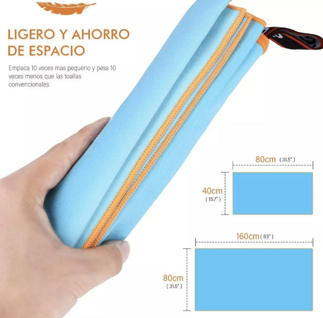 Toallas De Microfibra, Toalla Deportiva 2 Piezas