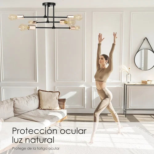 Lámpara de techo colgante iluminación moderna de 6 Focos E27