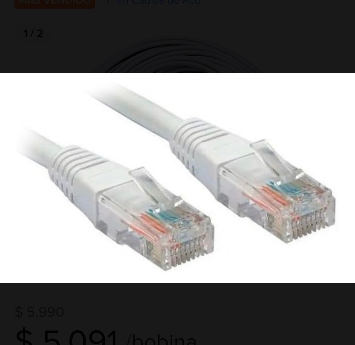 Cable De Red Rj45 Cat6e 10 Metros 4par 24awg Interior Armado