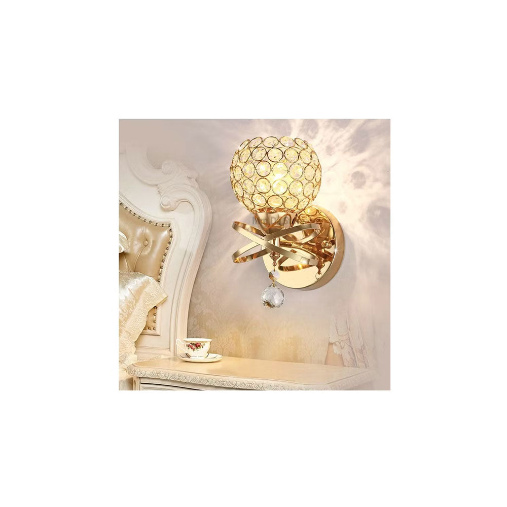 Lámpara de pared led de dormitorio de sala de estar de cristal Cromo