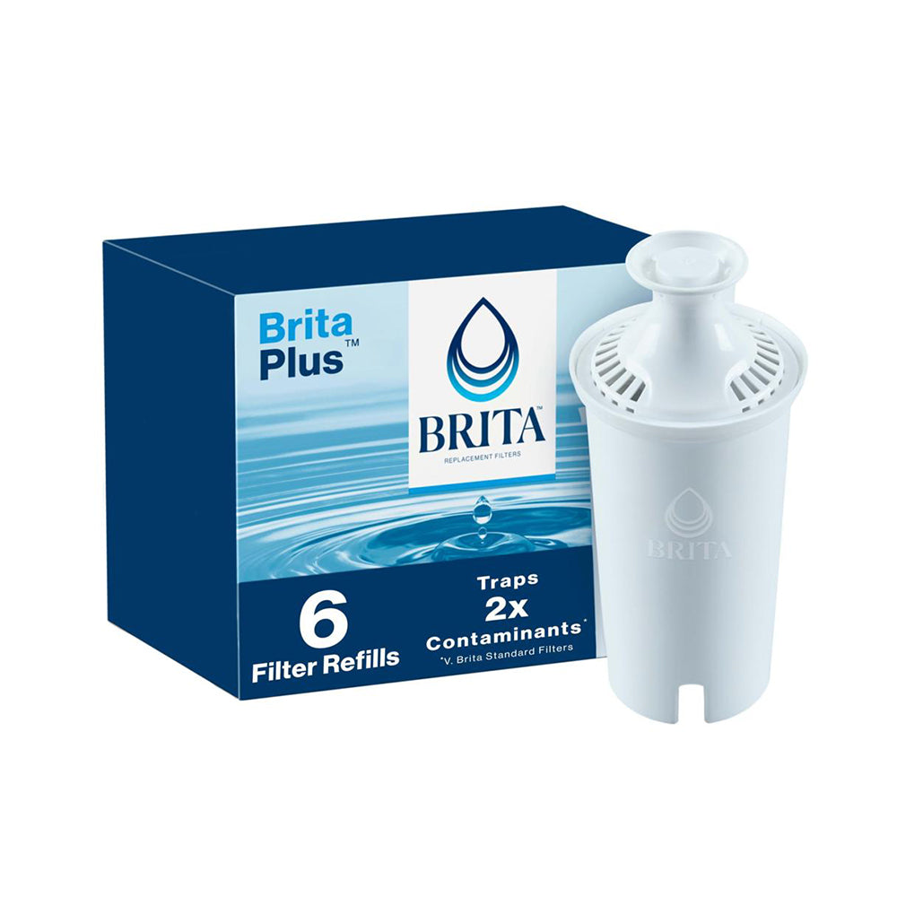 Filtro de Repuesto BRITA Plus Alta Densidad Pack 6 Unidades | Compatible con Jarras y Dispensadores BRITA