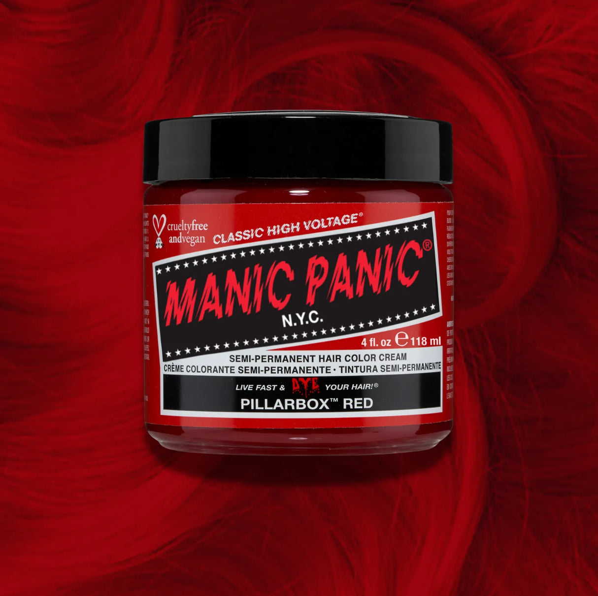 Manic Panic Pillarbox® Red Classic High Voltage® 118 ml – Tinte Semipermanente Rojo Intenso