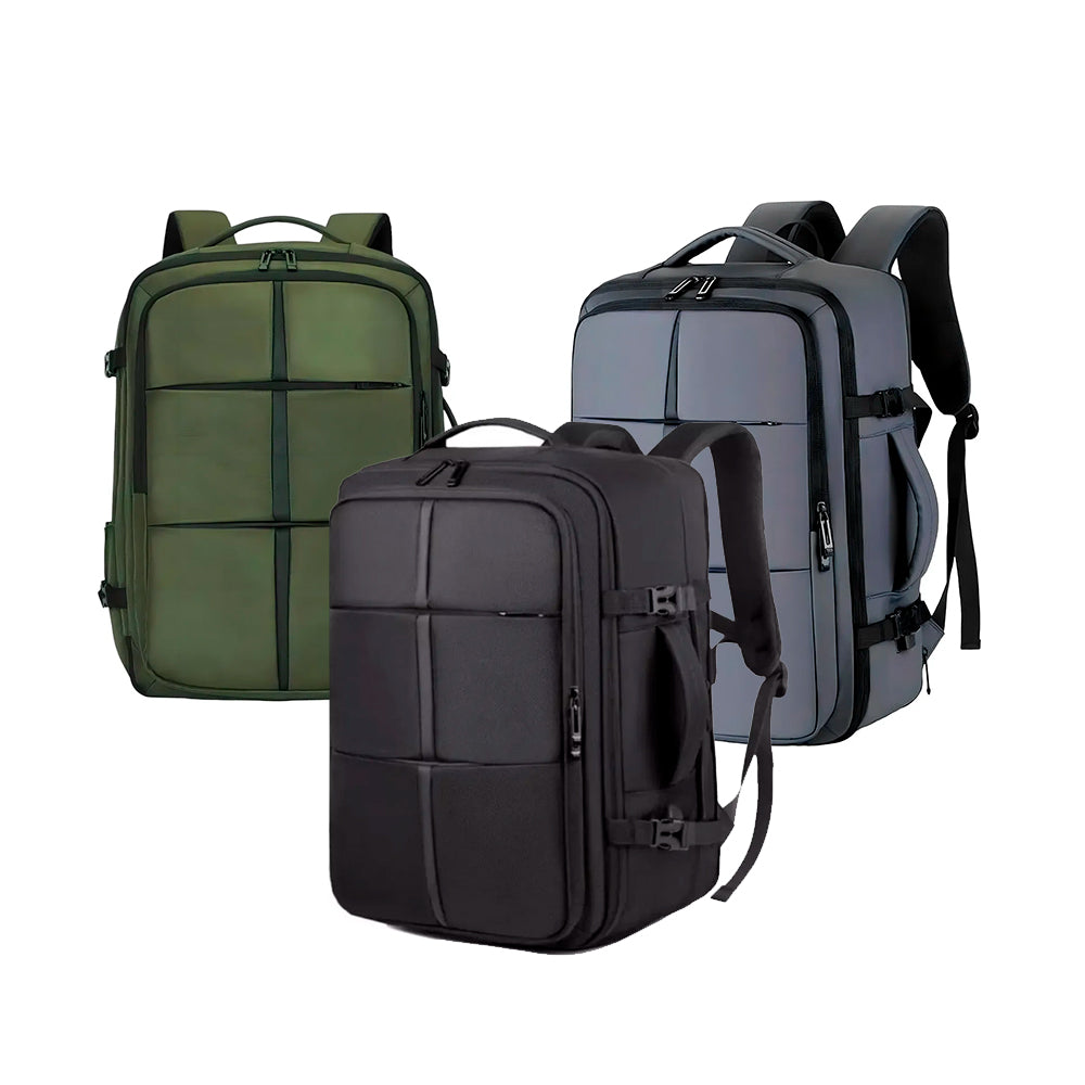 Mochila Viaje Carry On 40Litros Porta Notebook Reforzada Diseño de Tela Lisa