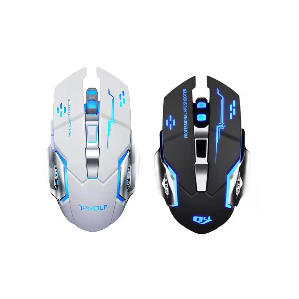 Mouse Gamer Inalámbrico Silencioso Y Recargable Con Luz Led