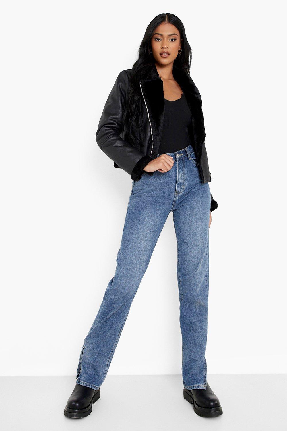 Chaqueta Tall de doble faz crop de cuero sintético