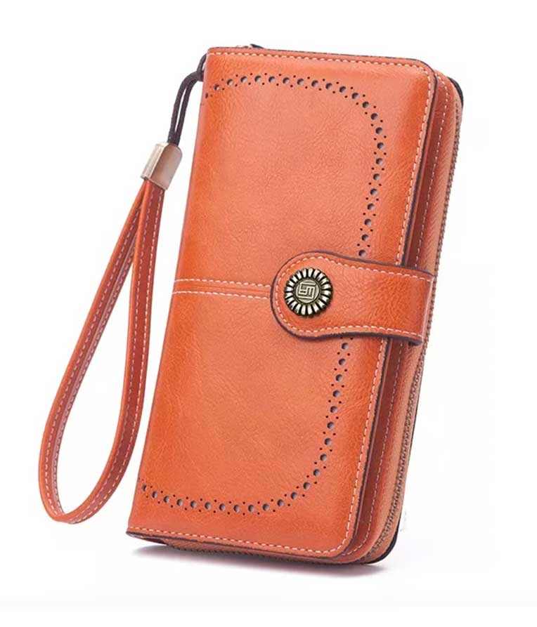 Billetera Cartera De Cuero Para Mujer Tarjetero De Gran Capacidad