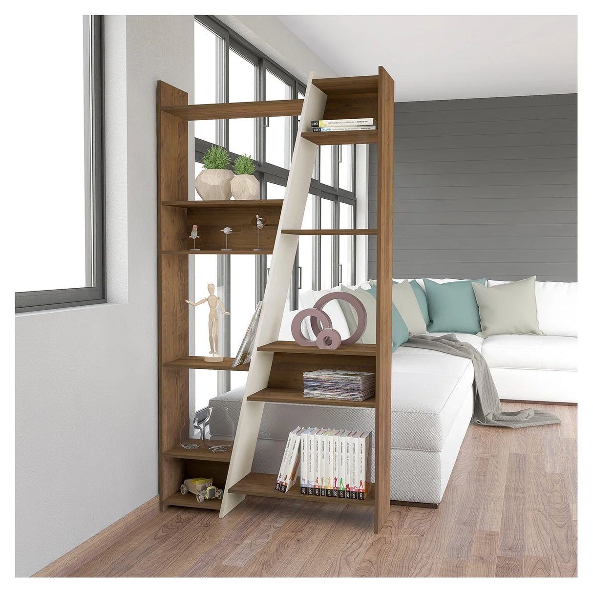 Estante Futuro Madera Café-Blanco