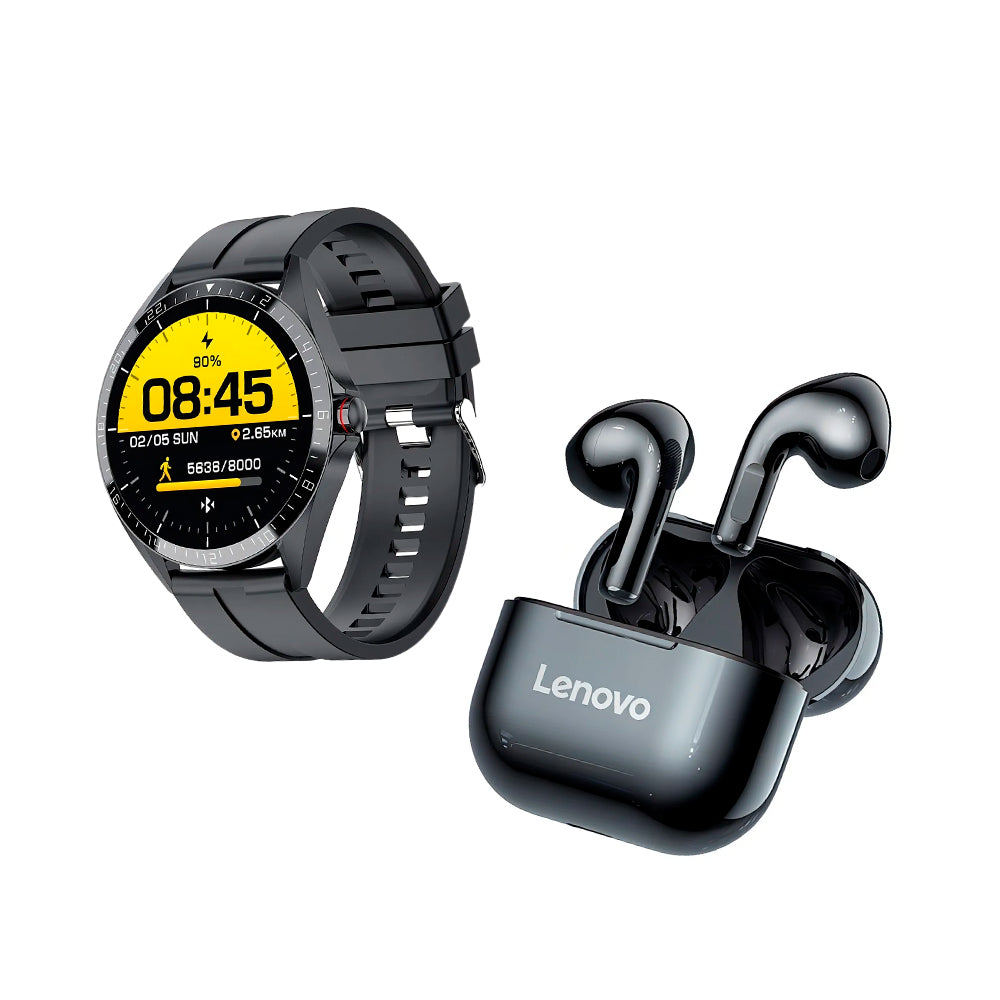 Pack Reloj smartwatch KUMI GW16T + Audifonos Lenovo Thinkplus XT90