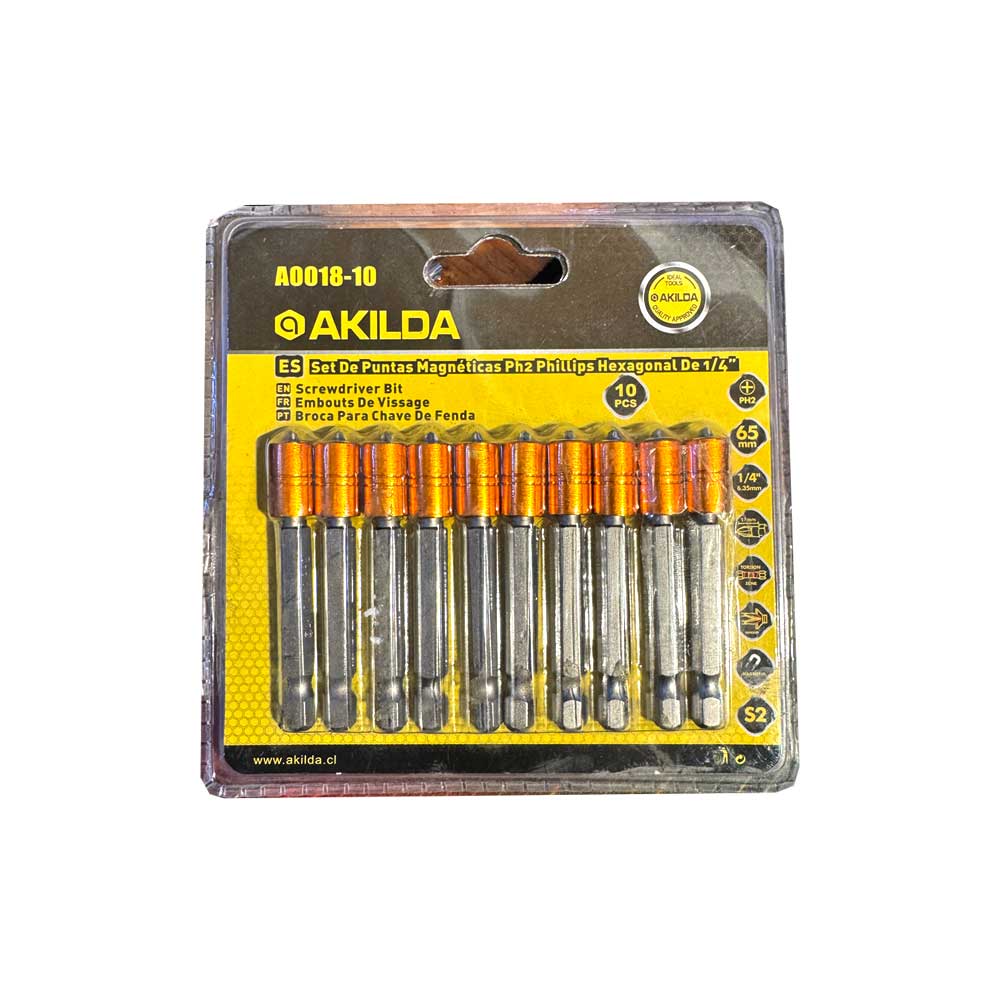 Set / Juego 10 Puntas Philips S2 Ph2 Magnética