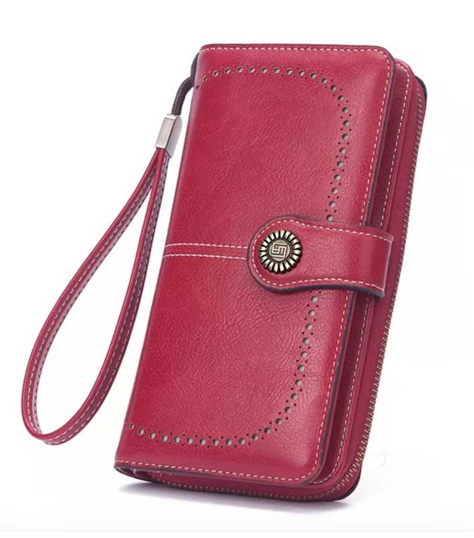 Billetera Cartera De Cuero Para Mujer Tarjetero De Gran Capacidad