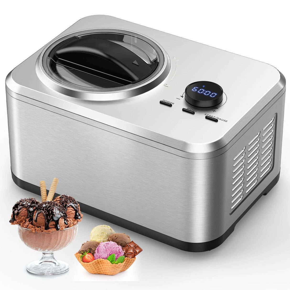 MÁQUINA PARA HACER HELADOS COWSAR IC3915SY DE 1.6 CUARTOS - ACERO INOXIDABLE