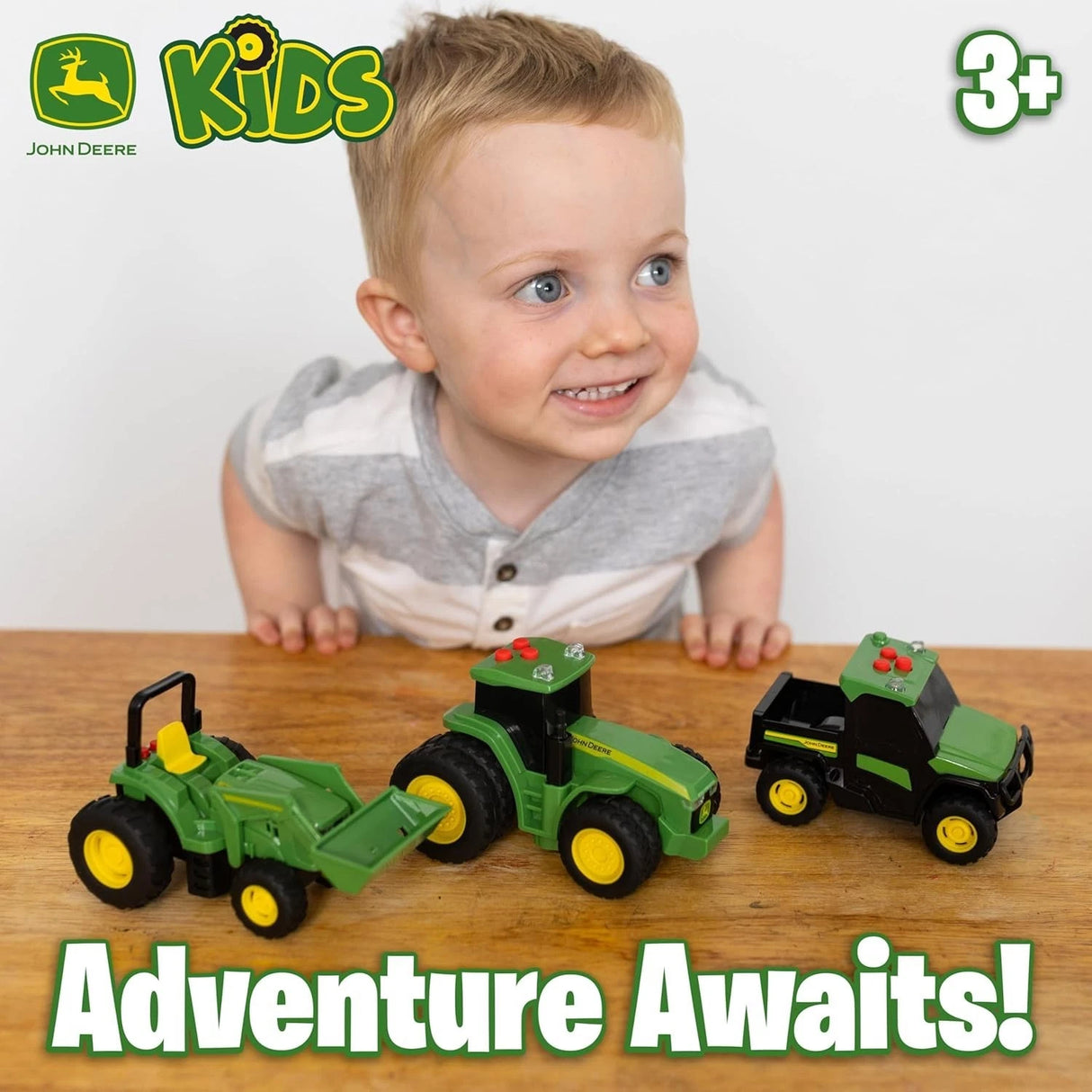 Juego de 3 mini vehículos agrícolas John Deere 2024 - tractores y caimanes
