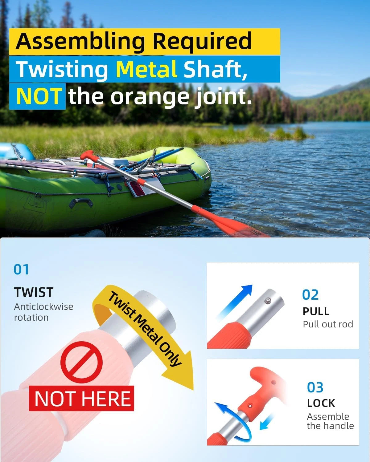 Paleta Remo telescópica de emergencia 21''-42'' (requiere montaje)/26''-54'' aluminio