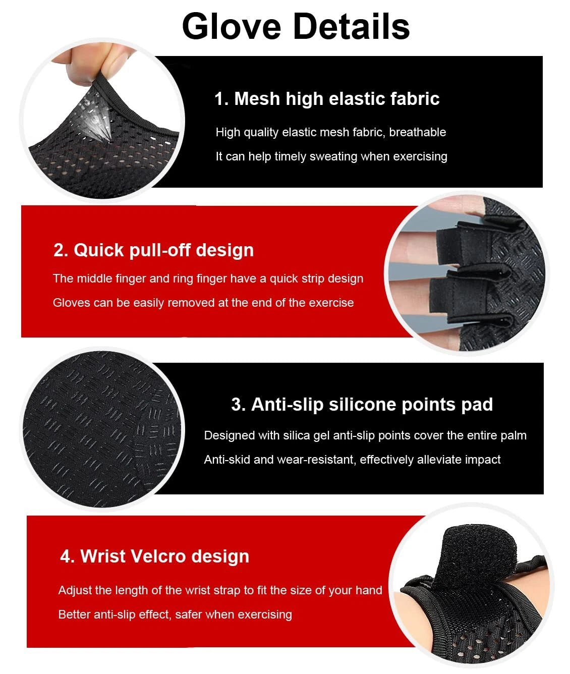 Guantes de gimnasio unisex Pesas y Entrenamiento