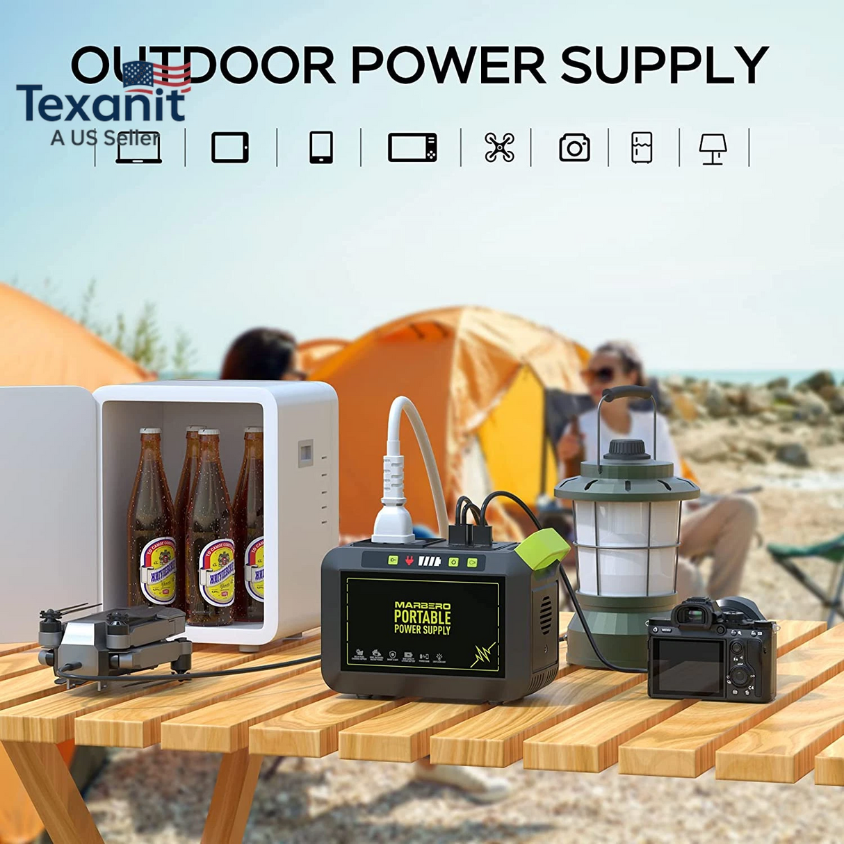 Portable Power Station Marbero M82 88wh W/ Solar Panel