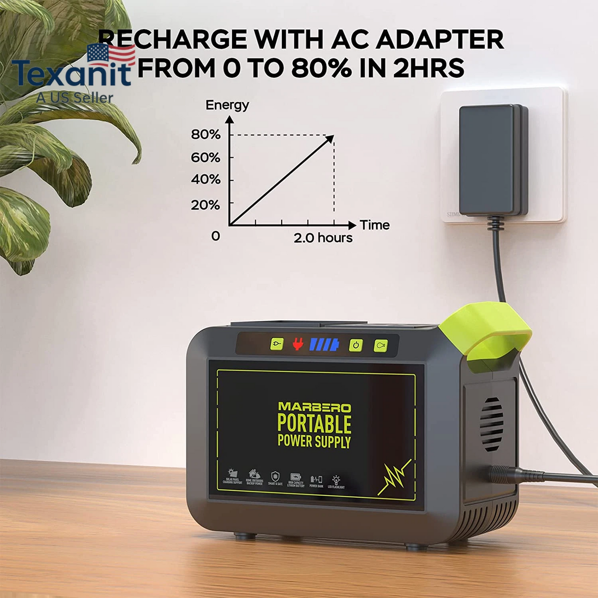Portable Power Station Marbero M82 88wh W/ Solar Panel