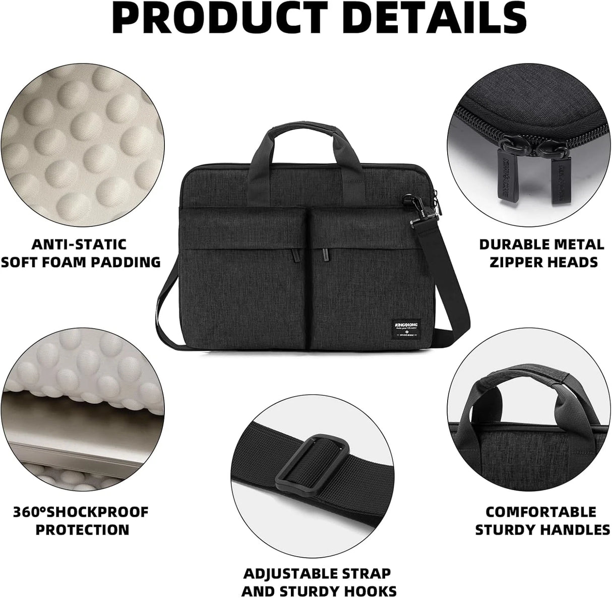 Bolso delgado para computadora portátil KINGSLONG 15,6 pulgadas