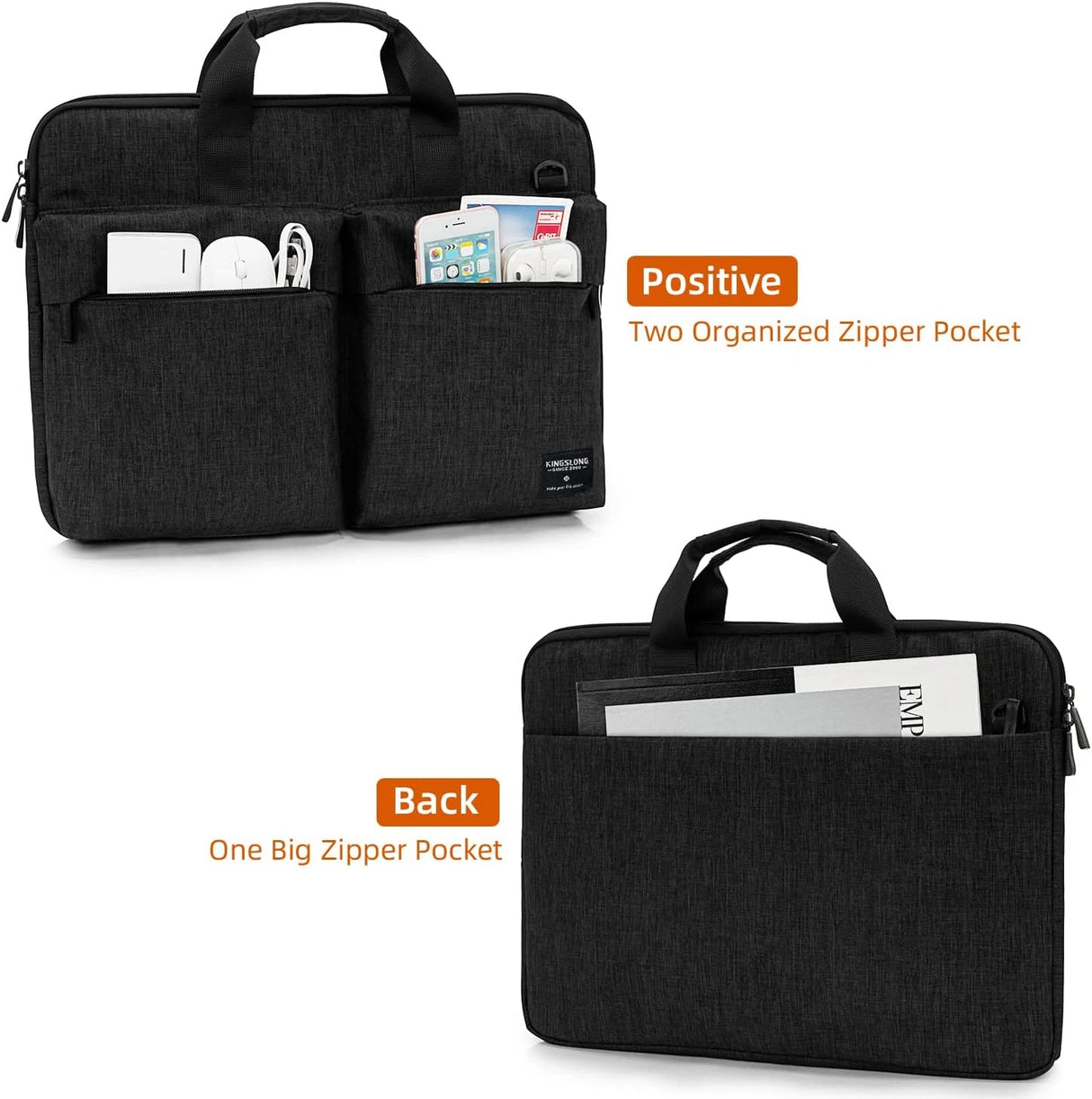 Bolso delgado para computadora portátil KINGSLONG 15,6 pulgadas