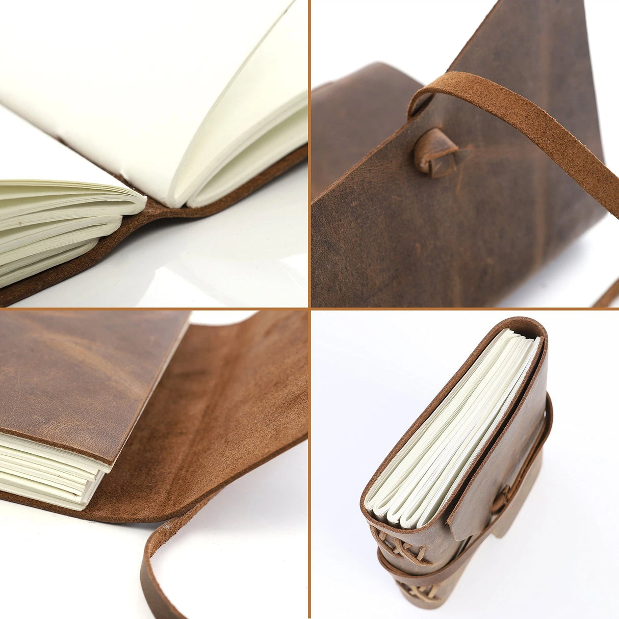 Cuaderno de cuero Moonster, bloc de notas vintage hecho a mano