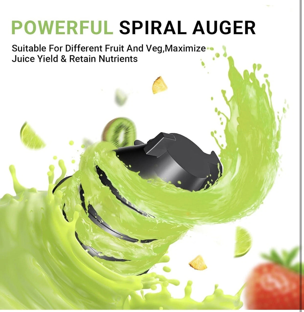 Exprimidor lento eléctrico con cable Amzchef ZM1902 plateado negro