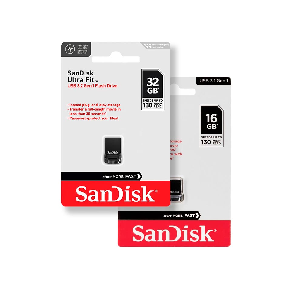 Pendrive SanDisk USB 3.2 32GB Ultra Fit 130MB/s Mac Windows