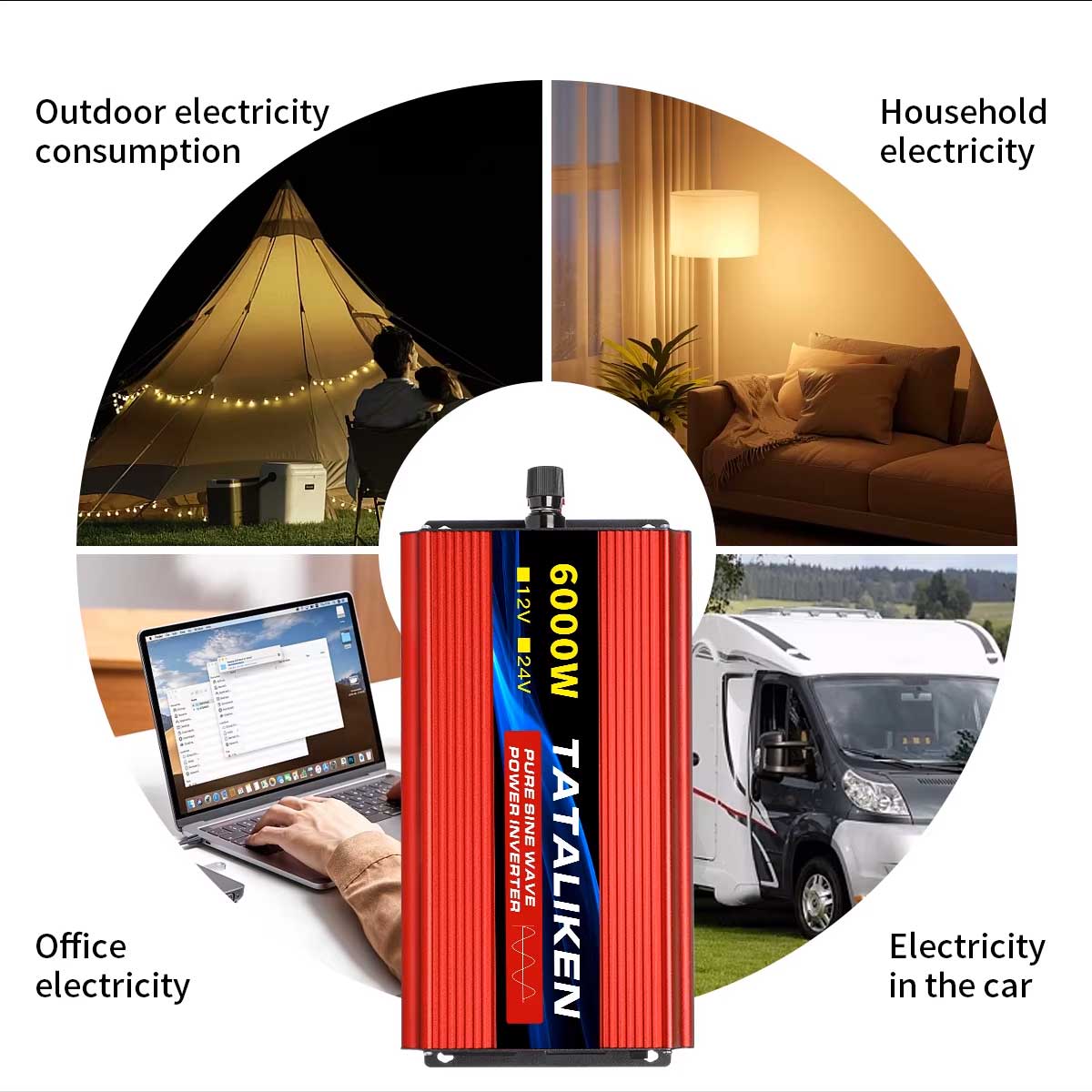 Inversor de onda sinusoidal pura de 5000W / 2500W 220V