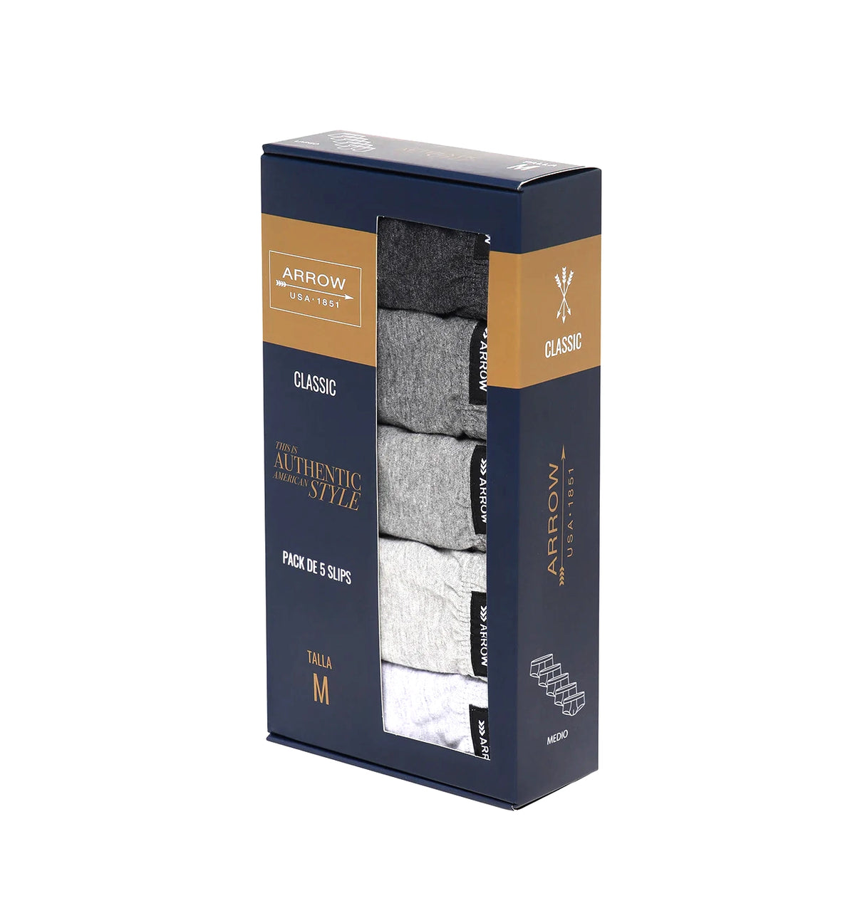 Calzoncillos Slip 5 unidades liso Arrow