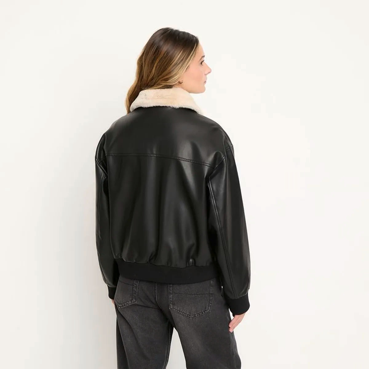 Chaqueta Efecto Cuero Mujer Sybilla | Negra | Nueva