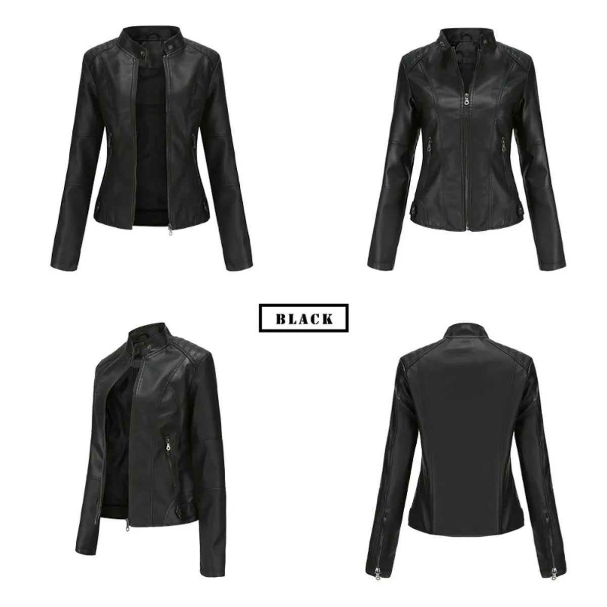 Chaqueta de Ecocuero Biker Slim Mujer | Estilo Motociclista Urbano Premium