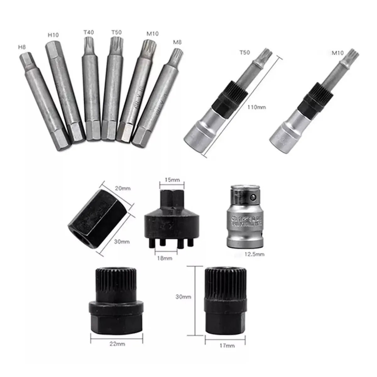Juego Dados Extractor Poleas Alternador Alternadores 13pcs