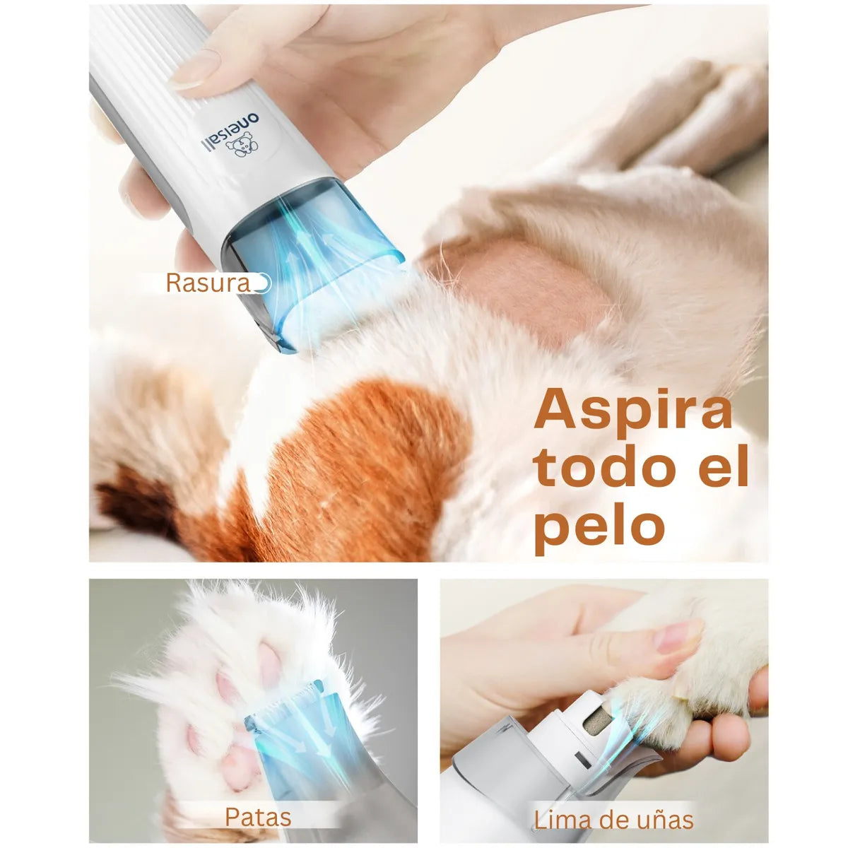 Aspiradora Oneisall Grooming Perros Gatos 7 en 1 (120V)