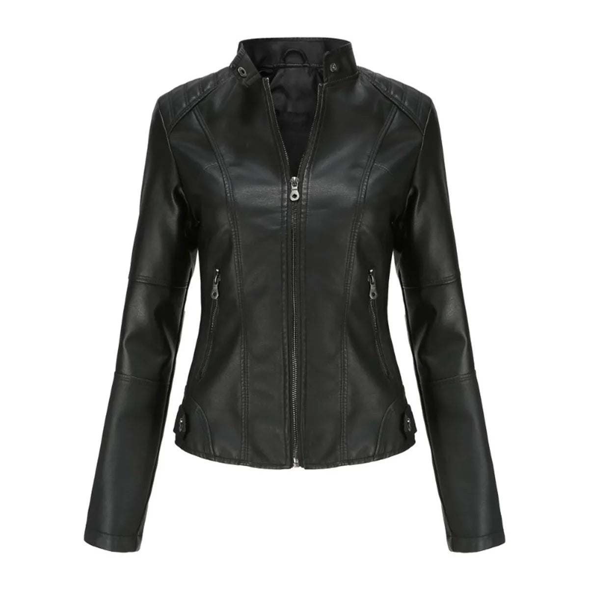 Chaqueta de Ecocuero Biker Slim Mujer | Estilo Motociclista Urbano Premium