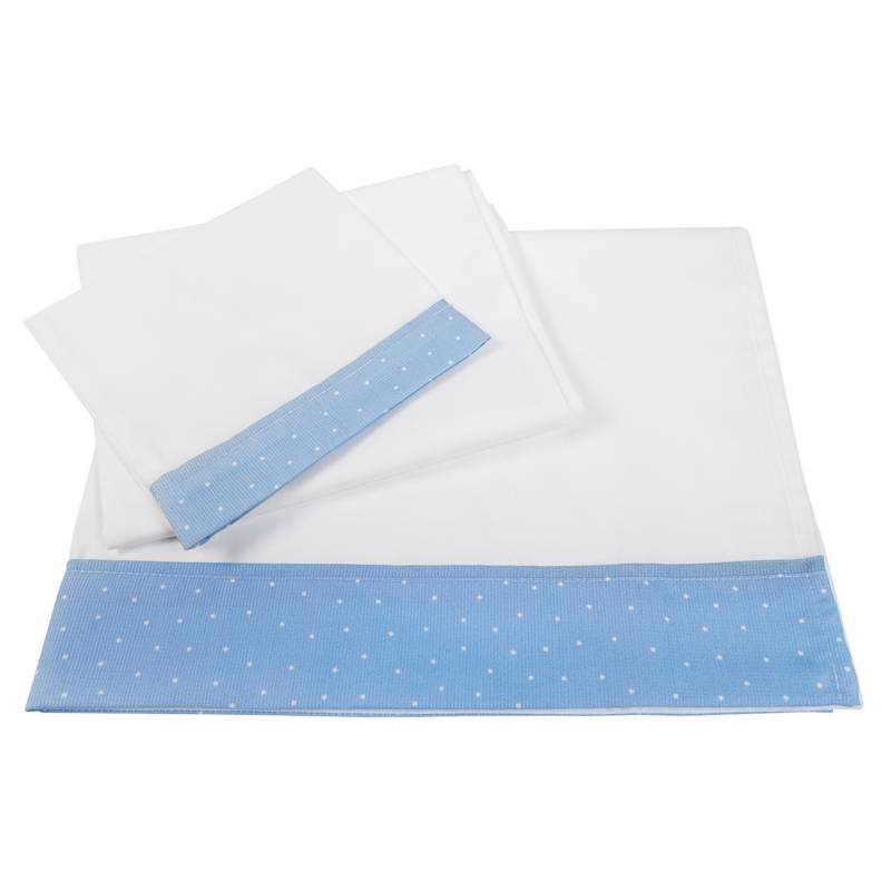 Juego de Sábanas Moisés Puntitos Celeste Bee-Bee