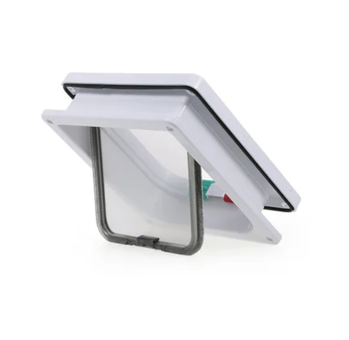 Puerta de vidrio para mascotas de perros y gatos-marrón