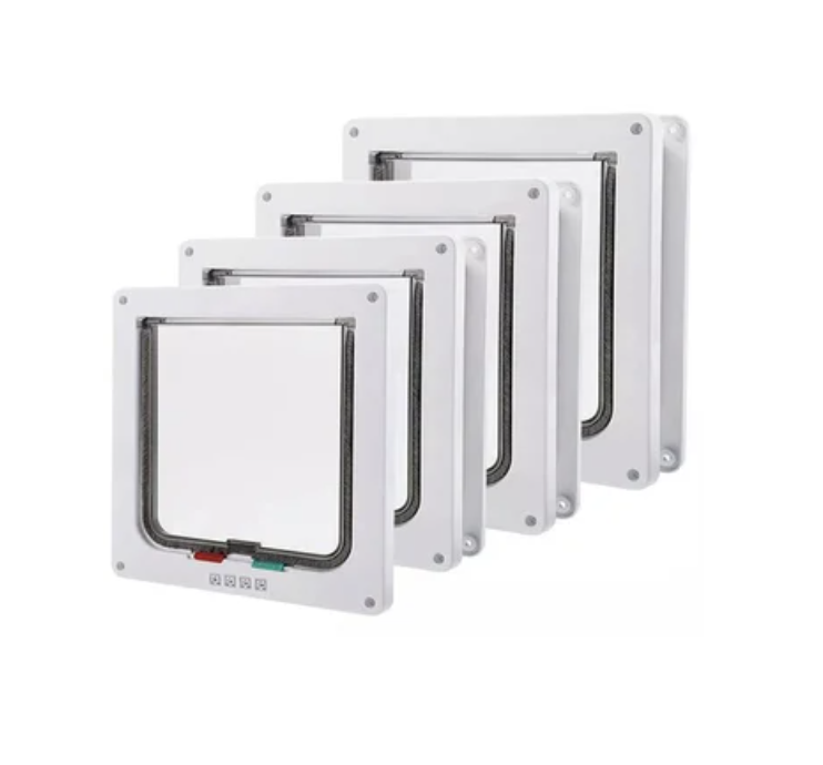 Puerta de vidrio para mascotas de perros y gatos-marrón