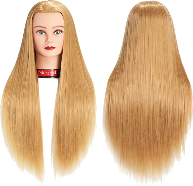 Cabeza de entrenamiento Peluquería (50-58cm) Rubia con abrazadera soporte