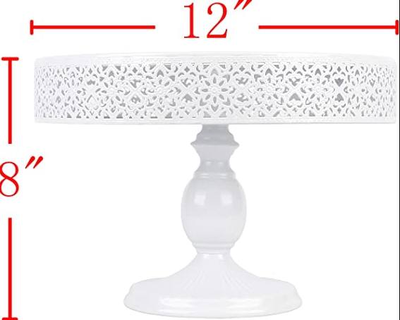 Soporte redondo para tartas de metal VILAVITA, Blanco 12"