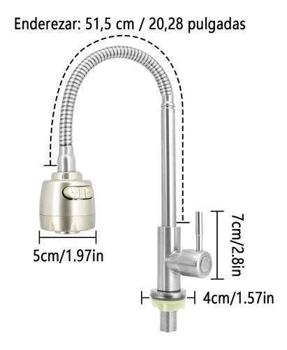 Llave monomando flexible Cocina