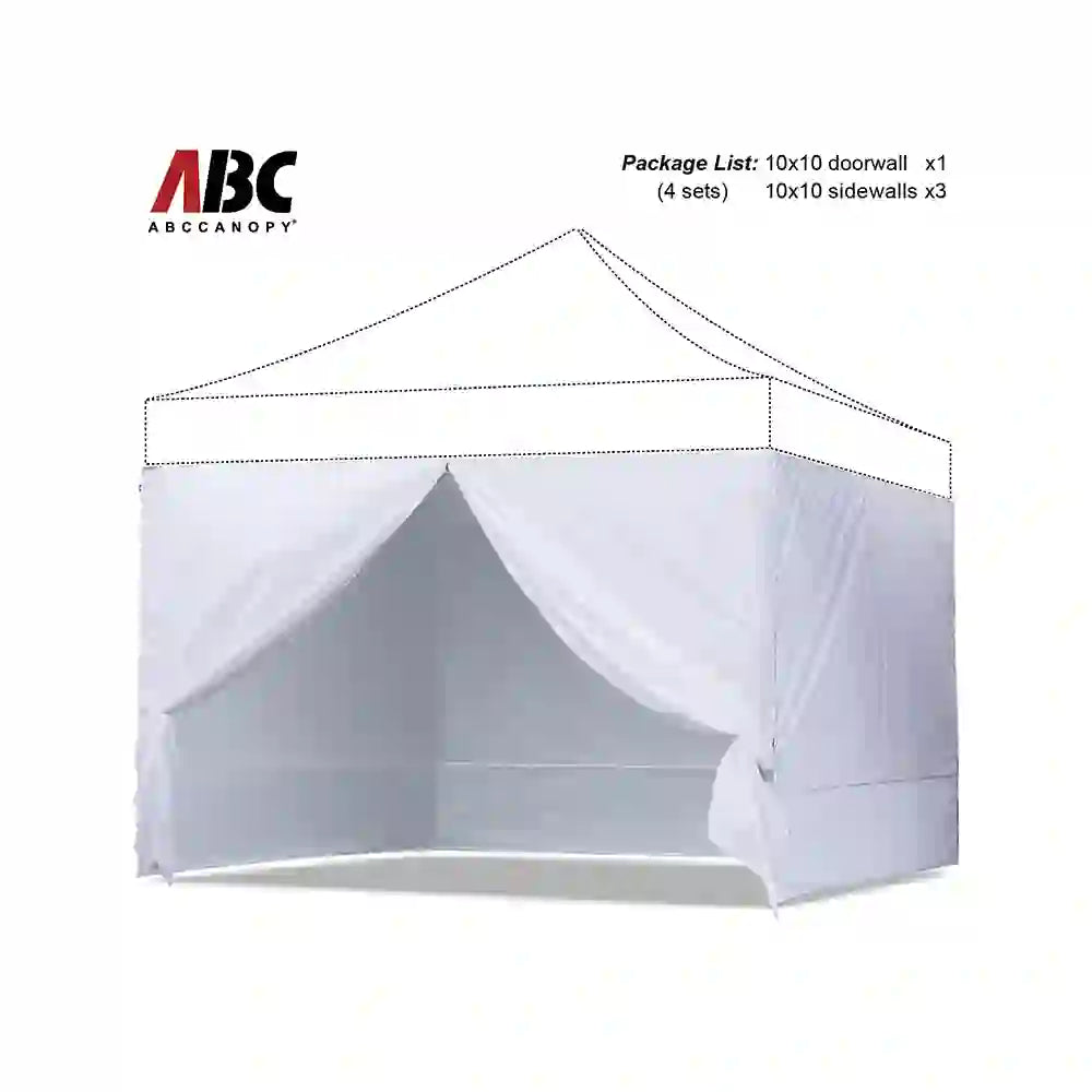 Kit de Paredes Laterales ABCCANOPY para Toldo 3x3 m (10x10 ft) | 4 Paneles | Protección UV UPF 50+ | Nuevo