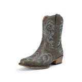 Botas vaqueras cortas de punta cuadrada estilo western.