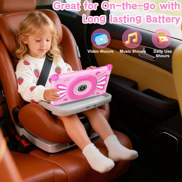 Tablet Infantil Ascrecem Kids de 7” Android 15, 6 GB RAM, 32 GB ROM, Rosa
