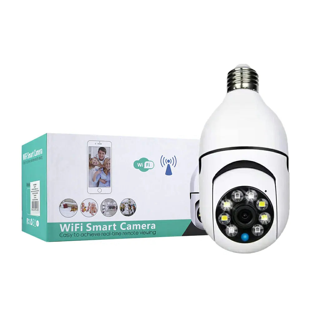 Cámara de seguridad inteligente para el hogar, videocámara panorámica de interior y exterior con WiFi, IR, IP, E27, 1080P, HD, visión nocturna, impermeable