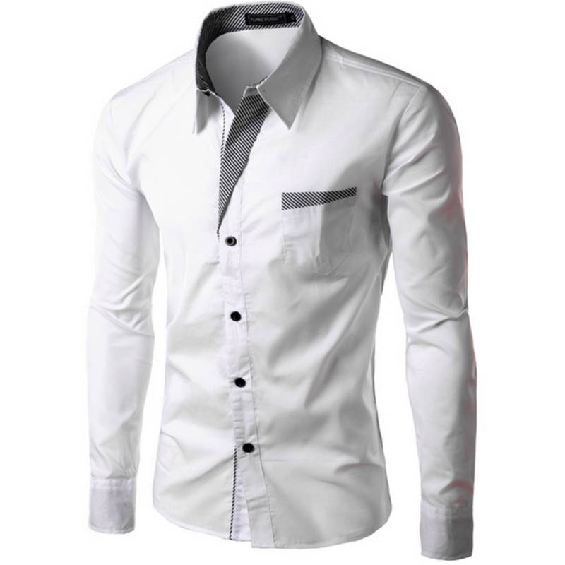 Camisa de manga larga respirable para hombres - blanco OPENBOX